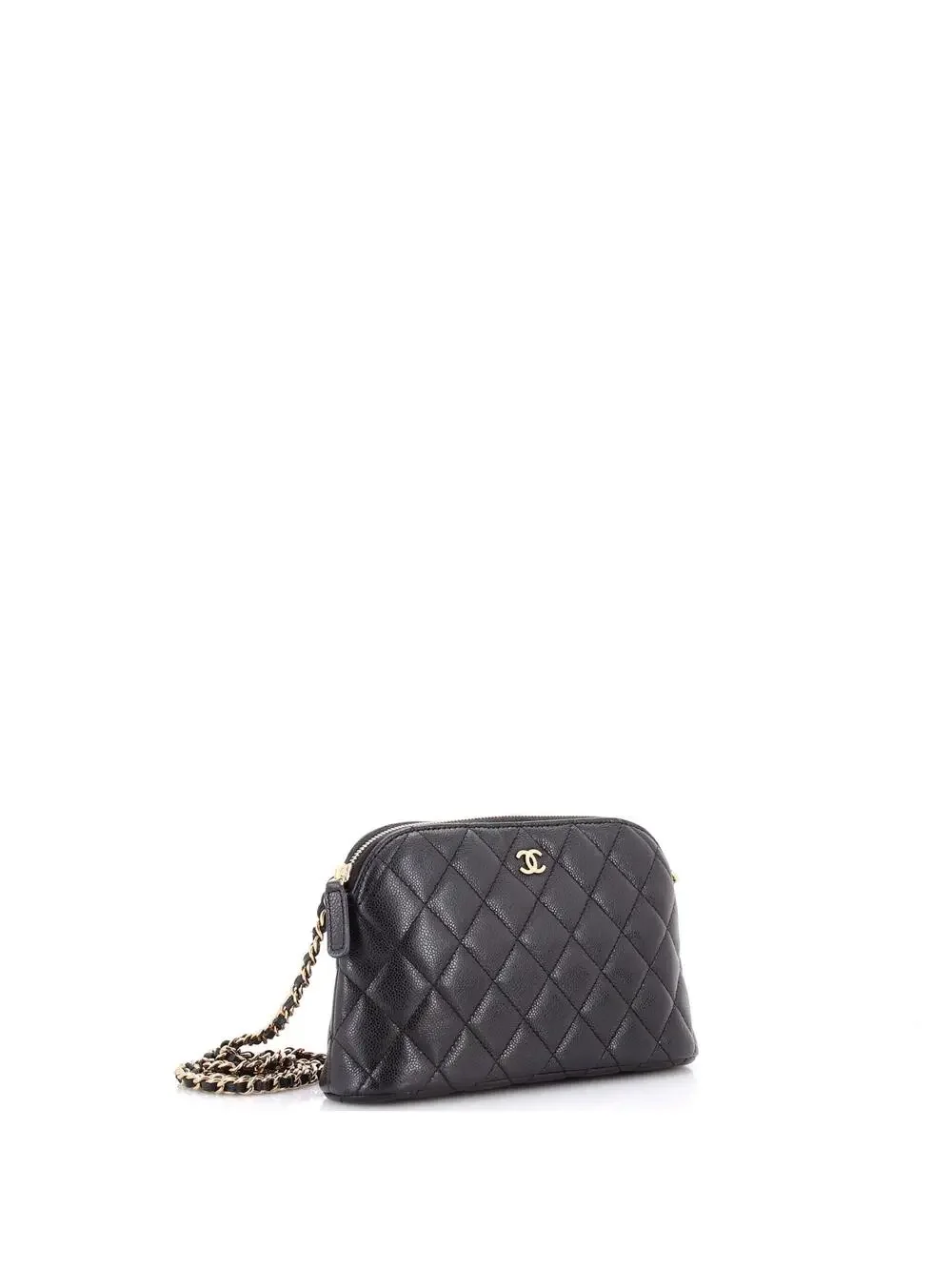 Chanel Cc Dome Zip Clutch With Chain #237534C44B